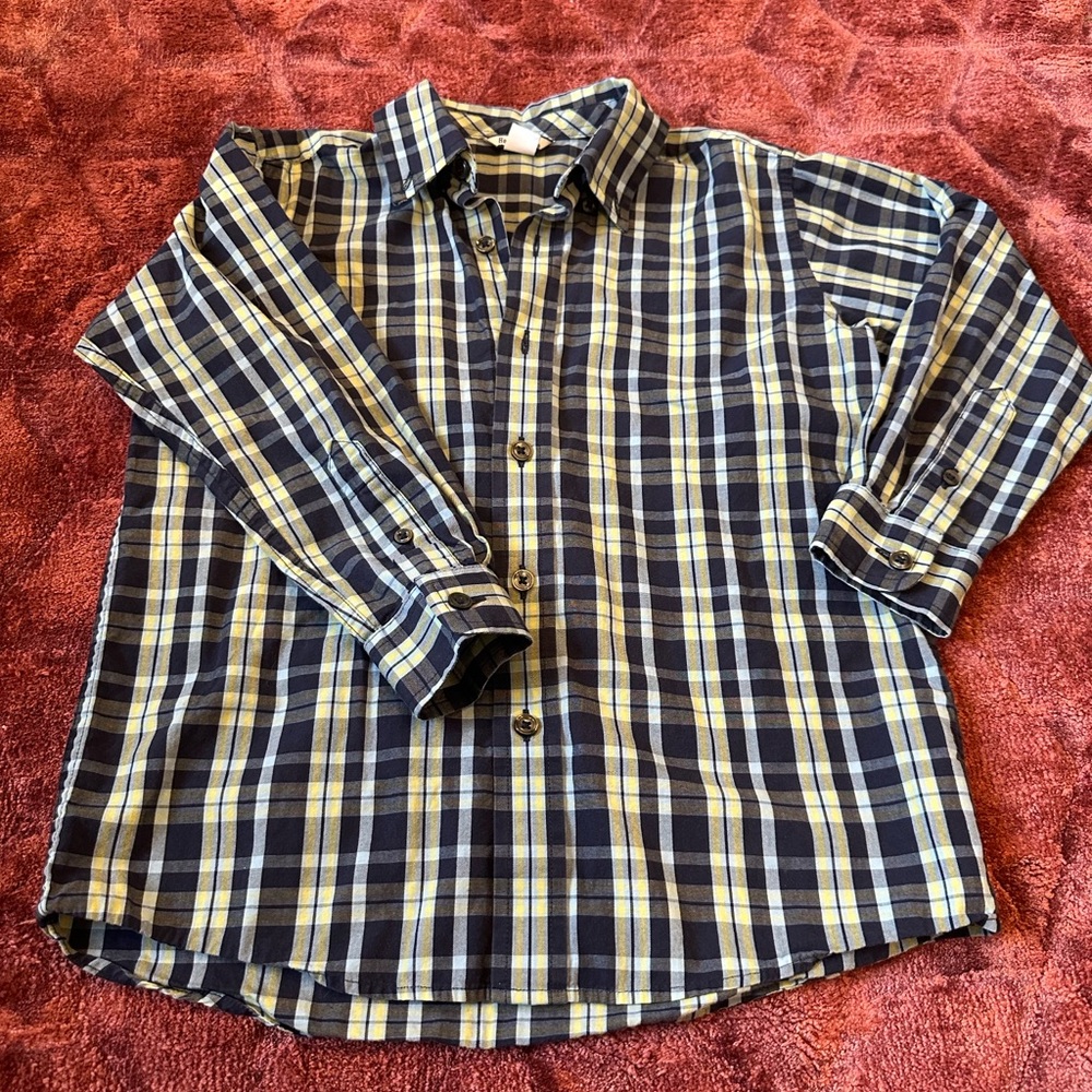 Hartstrings button down shirt. Blue plaid. Size 7. Great condition